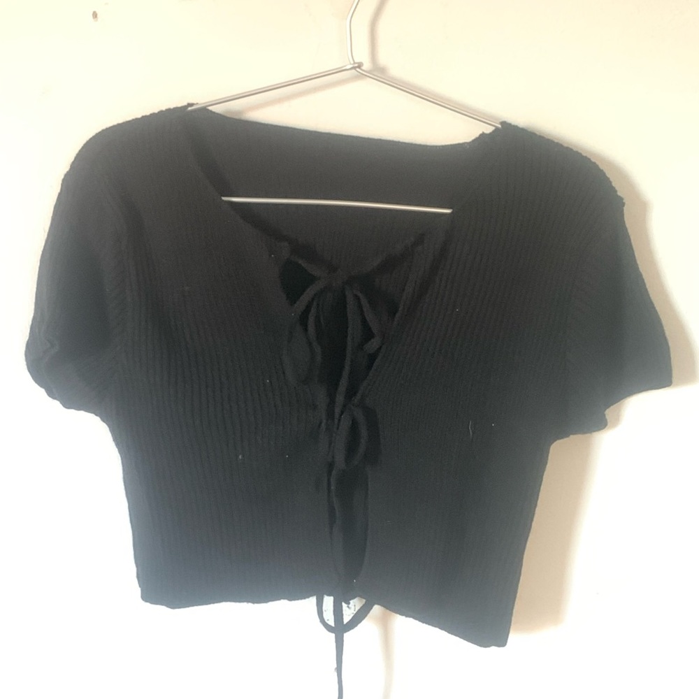 ZARA Black Knit Crop Top